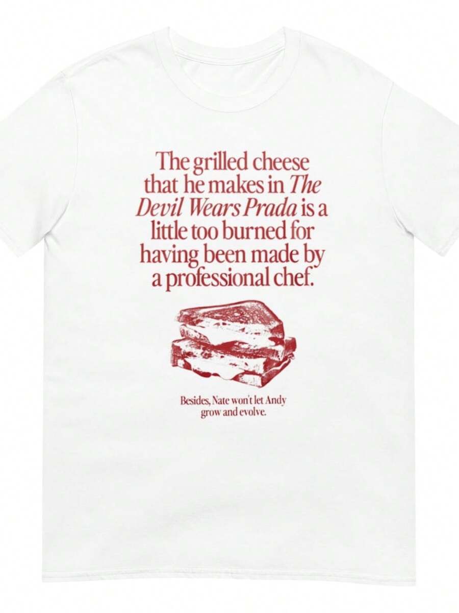 The Grilled Cheese In The Devil Wears Is A Burnt T-Shirt. - Black - View 1