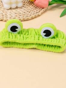 1 pieza Diadema con estampado de rana de dibujos animados, adecuada para decoración del hogar y el baño, decoración de otoño y accesorio para el cabello de vuelta a la escuela - verde - Ver 3