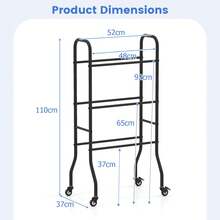 GOFLAME 3-Tier Ball Storage Holder Outdoor Basketball Rack Garage Sports Equipment Organizer For Football Soccer Volleyball - A - View 2