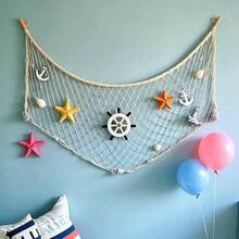 These Nautical Fishing Net Decorations, Adorned With Starfish, Feature A Vintage Marine Style. They Are The Perfect Prop For Pirate-Themed, Hawaiian-Themed, And Ocean-Themed Parties.House Decor And Accessories - Multicolor - View 5