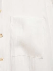 YROOE 女款簡約寬鬆素色長袖襯衫，舒適休閒通勤風，春夏白色 - 白色 - 查看 5