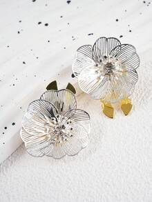 2 Cubiertas de botón con flor calada exquisita, gemelos de strass desmontables, decoración de botón de camisa/vestido de metal floral elegante para hombres y mujeres, juego de botones ligero adecuado para bodas, ceremonias de graduación, cenas y otras ocasiones, accesorios formales y regalos unisex - A - Ver 5