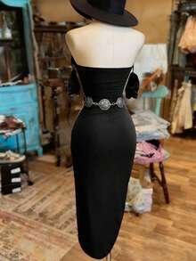 bandeau de unicolor de moda para mujer - Negro - Ver 2