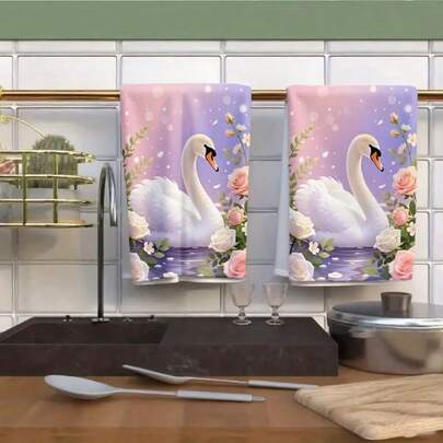 1/2 chiếc khăn tay in hình thiên nga dễ thương, mang phong cách chữa lành. Kích thước 16 * 24 inch, thích hợp để trang trí nhà bếp hoặc làm quà tặng tinh tế. Có thể dùng để lau chùi đồ vật, cũng như trang trí nhà cửa. Phù hợp với nhiều mục đích sử dụng trong nhà bếp và nhà hàng, đây là một dụng cụ nhà bếp lý tưởng.
