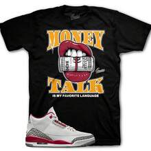 Matching Sports Shirts For The Retro 3 Cardinal AJ3 Model - Money Talk Shirt - Shape - View 1