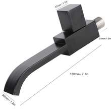 G1/2 Wall Mounted Wash Basin Sink Faucet Cold Water Tap Bathroom Accessories Matte Black - Grifo - Ver 2