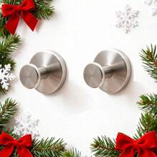 2026 Upgraded Suction Cup Hooks For Shower, Heavy Duty Vacuum Lock No Drill Stainless Steel Hooks, Rustproof Silver Bathroom Towel Hooks For Glass Door Tile & Windows, 2 Pack - A - View 3