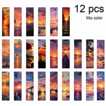 6/12/24pcs Sunset Landscape Bookmarks/Index Cards/Bookmarks, Artistic Paper Bookmarks, Decorative Cards For Novels, Textbooks, Reading Books, Random Styles - Rectangle - View 15