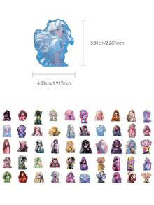 50pcs Cute Girl Style Stickers For Phone Case, Luggage, Planner, Notebook, Guitar Decoration, DIY Adhesive Sealing Stickers - Sweet Girl - View 7