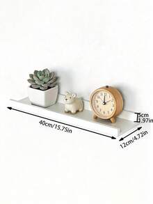 1pc White Floating Wall Shelf, Multi-Functional Wall-Mounted Storage Rack For Home! Upgraded Thickened Board With Strong Load-Bearing Capacity, Moisture-Proof And Scratch-Resistant, Not Easily Deformed, No-Drill/Drill Dual Installation Options, Suitable For Renters And Families. Perfect For Keys And Sundries In Entryway - View 14
