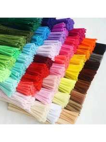 100pcs Colorful Pom Poms, Fluffy Metal Wire Twist Rods, Hair Clips, Craft Supplies, Craft Accessories. Colorful Fluffy Pipe Cleaner Craft Supplies, Colorful Fluffy Twist Rods - Multicolor - View 1