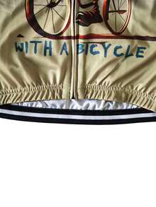 Spring New Men's Cycling Jersey, Printed With A Funny Cartoon Pattern Of An Old Man Riding A Bicycle, Short Sleeve Cycling Top Summer - Grey - View 8