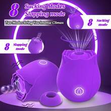 Rose Sex Toy For Women: Clitoral Vibrator With Quiet 8 Sucking & Vibrating Functions, Nipple Teasing Clitoris Stimulator For Sexual Pleasure Adult Toy For Couples, Clitoral Stimulation, Solo Play, Elegant Vibrator, Discreet Design - 紫色的 - 查看 3