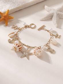 1pc Summer Vacation Ocean Series Necklace With Pendant Charms Of Seashell, Seahorse, Turtle, Starfish, Suitable For Women As Beach, Party, Large Gathering Perfect Gift, Suitable For All Seasons, Casual, Commute, Daily Wear - Multicolor - View 8