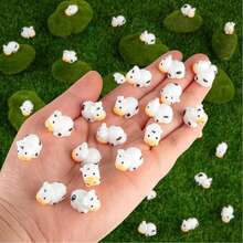 10pcs Mini Denim Resin Animal Figurines, Fairy Garden Micro Landscape DIY Craft - Multicolor - View 3