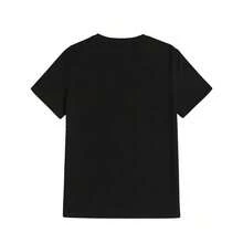 Camiseta de mujer de algodón de manga corta suelta, estampada, blanca y negra, pintura de noche estrellada, lavable a máquina, deportiva, cuello redondo, casual, cómoda, moda unisex, regalo de vacaciones, conjunto de pareja, ropa de primavera y verano - [Negro] - Ver 3