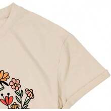 Camisadefloresparamujerconletrasinspiradorasparaelregresoalaescuela,enseñanza,jardíndeinfantes,maestras - Albaricoque 1 - Ver 4