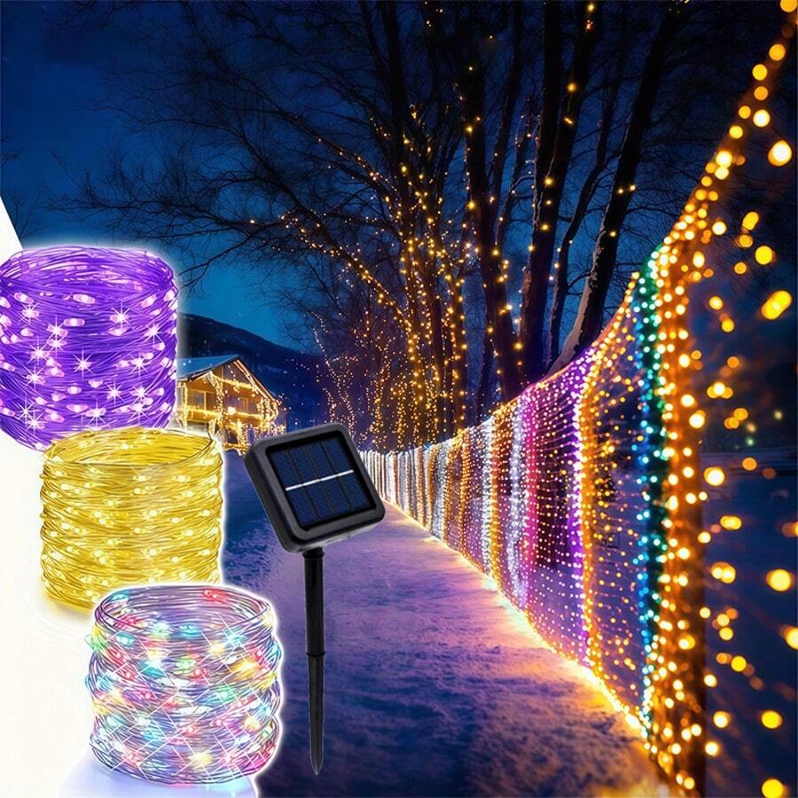 Solar Powered Fairy Lights 50/100/200/300Leds 8Modes Waterproof String Lamps For Garden Christmas Decoration - Warm 1PC - View 1