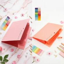 5/8 Pocket Accordion File Folder, Student Test Paper Storage Bag, A4 Document Holder, Large Capacity Letter Pattern, Random Expandable File Folder, Minimalist Multi-Layer Accordion File Folder, Suitable For Office, School File Storage, Back To School, Stationery - Multiple Styles 1 - View 10