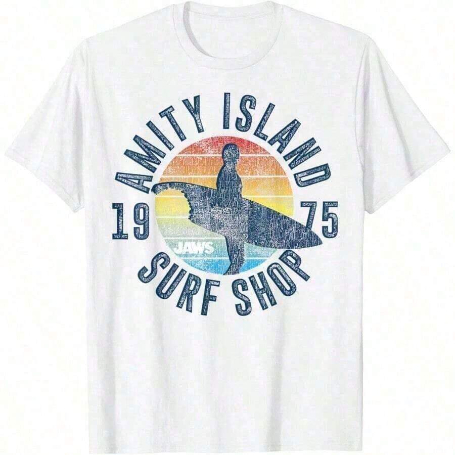 Jaws Amity Island Surf Shop 1975 Retro-Shirt - Black - View 1