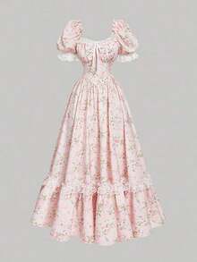 MOD Vestido largo de encaje blanco con volantes estilo victoriano vintage, vestido de fiesta, vestido de graduación, con exquisita mano de obra - Rosa 2 - Ver 6