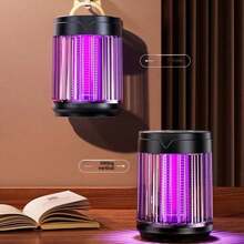 SOKANY USB-Powered Mosquito Lamp - Purple Light, Desktop + Wall-Mounted Combo. UV Light Attracts Mosquitoes, 360° Wide-Angle Silent Protection, ABS Material, Suitable For Outdoor And Bedroom Use, Essential For All Seasons, Effective Mosquito Repellent. - Black - View 2
