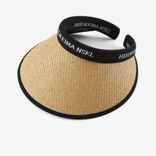 1pc Raffia Sun Hat, Wide Brim Rollable & Foldable, Summer Beach Vacation Travel Straw Hat - Multicolor - View 13
