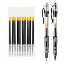 12pcs High Capacity 0.5mm Fine Tip Black Ballpoint Pen Set, Includes 2 Pens + 10 Refills. Comfortable Grip, Quick Drying Smooth Writing, Ideal For Note Taking And Writing, Perfect For Office And School Supplies - Multicolor - View 10