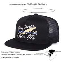 1 Stück Herren Blau Streifen Snapback Hut ohne Verschluss, personalisierte bestickte Buchstaben Baseball Kappe, Straßen Hip-Hop Mode lässig Hut für Frühling, Herbst, Reisen, Strand, Festival, Urlaub - Mehrfarbig - Übersicht 2
