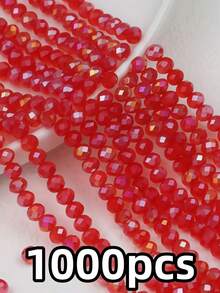 200pcs 3mm Flat Oval AB Color Glass Crystal Beads, Suitable For DIY Handmade Fashion Bracelet Necklace Jewelry Making Accessories - Multicolor - View 27