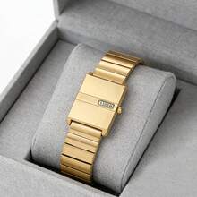 Relógio de quartzo feminino minimalista retrô de luxo, presente de alta qualidade para ocasiões formais e informais, relógio de quartzo quadrado com calendário. - Tamanho Único - Ver 12
