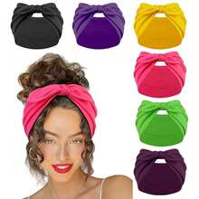 6pcs New Paisley Pattern Wide Bunny Ear Knot Headbands For Women, Yoga Hair Accessories Turban Headband Sweatband, Hairband Fall Winter Hair Band For Vacation Outfits Woman Elegant Scarf Women Bandanas Soft Headwrap Hair Bow Summer Outfits,Travel,Birthday - Multicolor - View 6