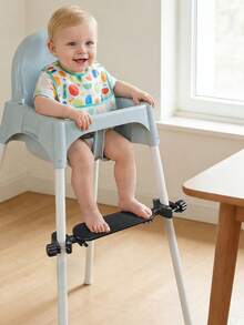 1pc Adjustable Non-Slip Baby Stroller Footrest, Universal Fit Infant Highchair Footboard - Black - View 2