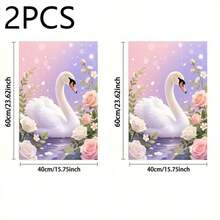 1pc/2pcs Cute Healing Style Swan Pattern Printed Handkerchief. The Size Is 16 * 24 Inches, Suitable For Kitchen Decoration Or Exquisite Gifts. It Can Be Used For Cleaning And Wiping Items, As Well As For Home Decoration. Suitable For Various Purposes In Kitchens And Restaurants, It Is An Ideal Kitchen Utensil. - Multicolor - View 14