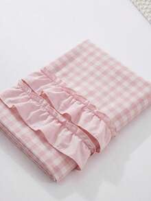 1pc Pink Plaid Pattern Long Pillowcase, Made Of Soft And Comfortable Polyester Fabric. Suitable For Bedroom And Living Room, Essential Home Decor For All Seasons, Simple Decoration, Must-Have Home Accessory, Suitable For Spring And Summer Use - Pink - View 10