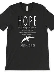 ropa Camiseta HOPE / Emily Dickinson / Camiseta de poesía / Literatura clásica Children's clothing - Negro - Ver 1