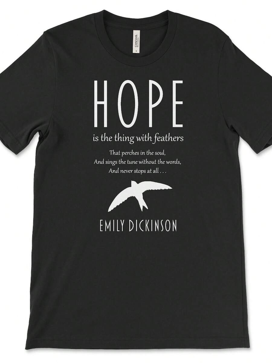ropa Camiseta HOPE / Emily Dickinson / Camiseta de poesía / Literatura clásica Children's clothing - Negro - Ver 1