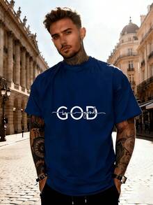 CAMISETA DE FE CRIÉSTICA "GOD IS GOOD" PARA HOMBRES |   Camiseta con Diseño Gráfico Religioso Inspirador |   Impresión Gruesa y Duradera, Resistente a la Decoloración |   Poliéster transpirable, manga corta resistente a las arrugas - Negro - Ver 11
