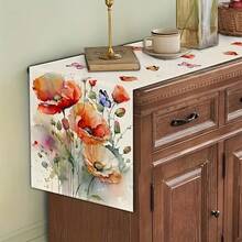 1 Polyester Fashion Watercolor Flower & Leaf Table Runner - Red, Orange, Pink, Green Plant Patterns, Suitable For Weddings, Kitchen, Dining Room, Coffee Table, Holiday & Party Decorations - Summer Seasonal Table Sizes 13X48/13X72 - Nhiều màu - Xem 2