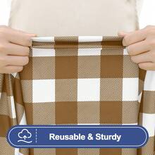 Picnic Table Cloth 2 Packs, Waterproof Elastic Fitted Tablecloths For 4 6 8FT Rectangle Tables, Washable Polyester Buffalo Plaid Tablecloth For Camping, Dining & Outdoor - Multicolor - View 4