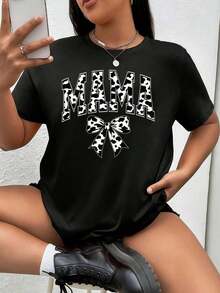 Boy Girl Farm 1 Pieza Camiseta de Talla Grande para Mujer, Divertida, con Estampado Gráfico, de Manga Corta, Novedosa, Poliéster, Cuello Redondo, Ropa Casual, 220g - Negro - Ver 6