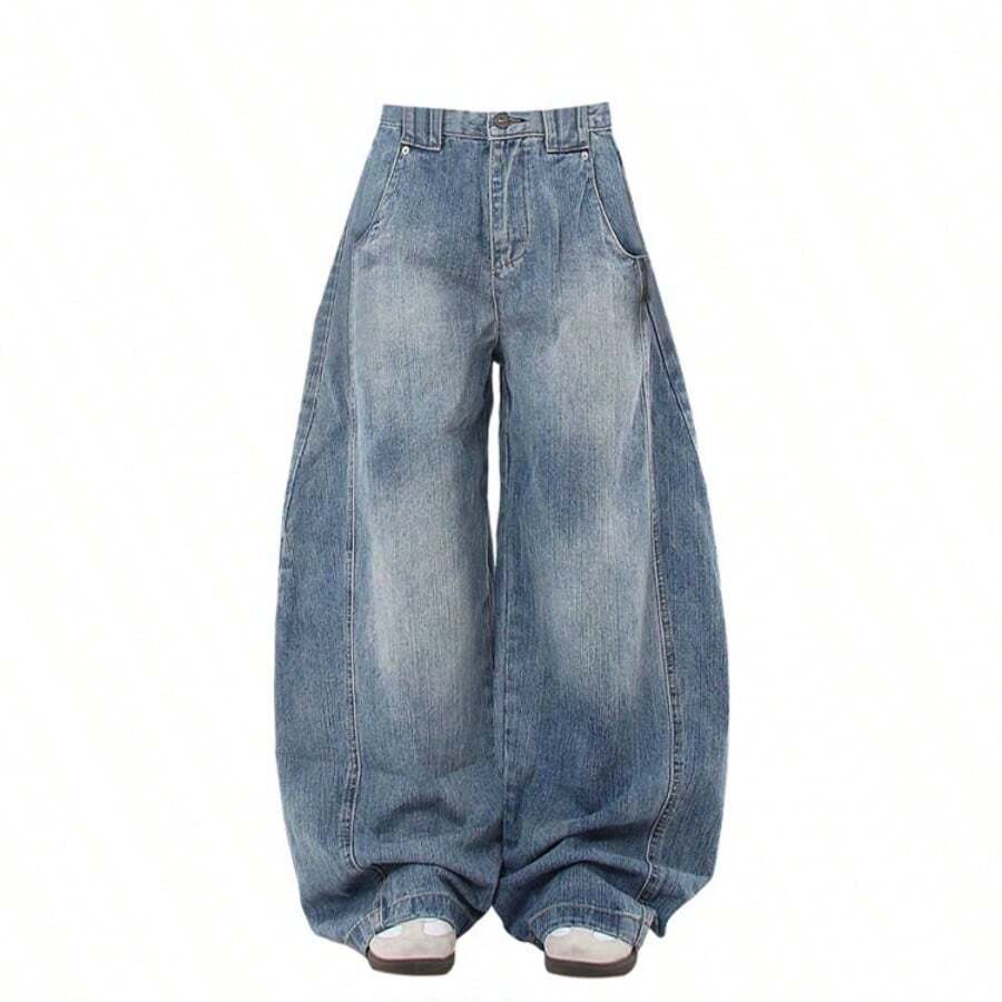 2026 Women's Blue Baggy Jeans Denim Trousers Vintage Japanese Style Oversize High Waist Jean Pants Trashy Clothes Summer Outfits For Women Summer Clothes Vacation Outfits Women Spring Outfits For Women Leggings Business Casual Woman - 藍色 - 查看 1