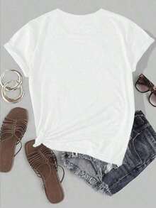 Camisetas Gráficas de Santorini, Grecia, para Mujer - Con Diseño de Cúpula y Verde - 100% Algodón - Ropa Casual de Manga Corta - Tops de Moda para Mujer - Adecuado para primavera, verano y otoño. - Blanco - Ver 2
