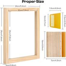 Screen Printing Frame With 110 White Mesh, Screen-Printed Wooden Frame For Handicraft Beginners, 8 X 10 Inch Wood Silk Screen For T-Shirts, Backpacks, Handbags DIY Printing - Set - View 2