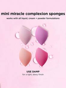 4 buah Spons Mini Miracle Skin Real Techniques, Spons Makeup Kecil, Cocok untuk Alas Bedak dan Concealer, Ukuran Mini untuk Mata dan Detail, Portabel untuk Perjalanan, Makeup Alami, Bebas Lateks - Berwarna merah muda - View 5