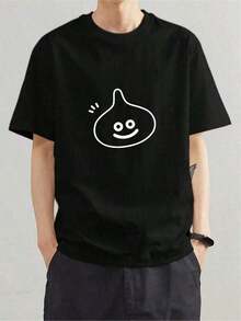 T-shirt Y2K con diseño de carita sonriente única perfecta para los amantes de la moda en México destaca por su estilo divertido y fresco ideal para cualquier ocasión moderna y casual llévala y destaca entre la multitud - Negro - Ver 1