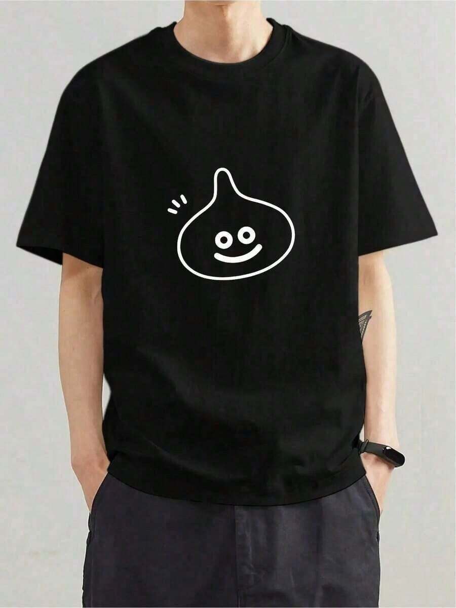 T-shirt Y2K con diseño de carita sonriente única perfecta para los amantes de la moda en México destaca por su estilo divertido y fresco ideal para cualquier ocasión moderna y casual llévala y destaca entre la multitud - Negro - Ver 1