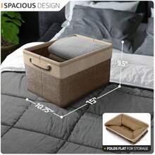 Sorbus Fabric Storage Cubes 15 Inch - Big Sturdy Collapsible Storage Bins with Dual Handles - Foldable Baskets for Organizing -Decorative Storage Baskets for Shelves Home and Office Use -3 Pack Brown - Marrn - Ver 3