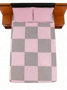 Colcha Casal Queen Patchwork Algodao 180 fios Artesanato da Vovó Rosa e Cinza - Rosa chiclete - Visão 9