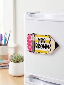 1pc Personalized School Teacher Acrylic Magnet, Custom Teacher Name & Title Magnet, Teacher Appreciation Gift From Student, Back To School Teacher Gift, Classroom Whiteboard Magnet, Preschool/Elementary Teacher Magnet - Multicolor - View 14